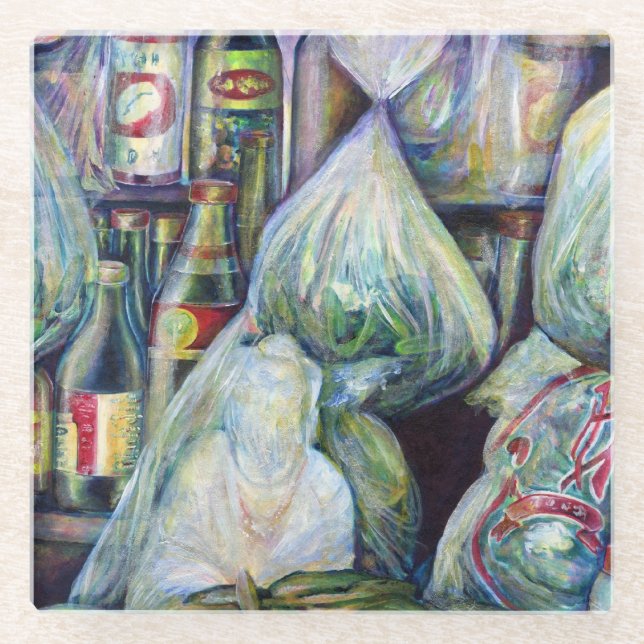 Singapore's Sundried Flavors Glass Coaster (Front)