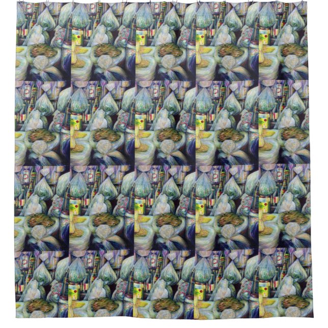 Singapore's Sundried Flavors Shower Curtain (Front)