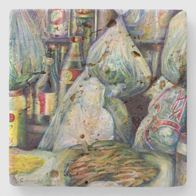 Singapore's Sundried Flavors Stone Coaster (Front)