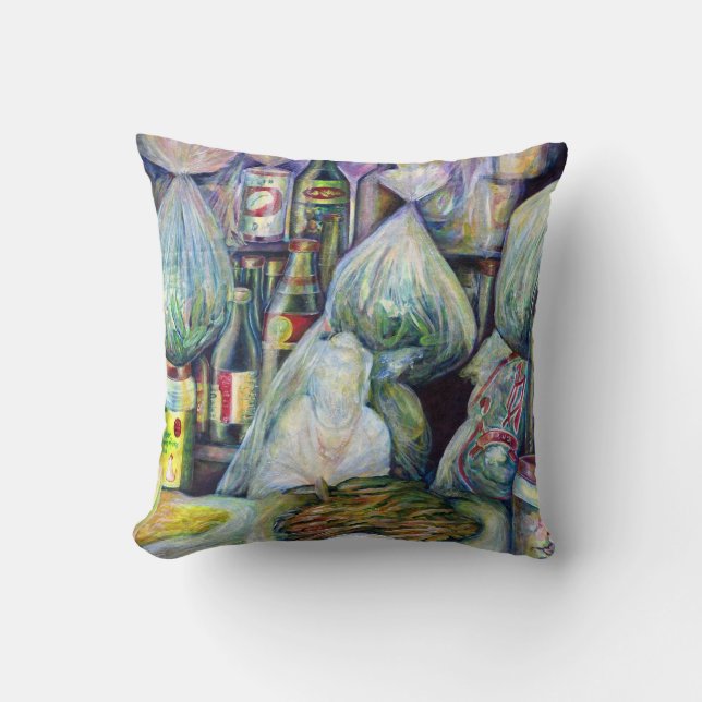 Singapore's Sundried Flavors Throw Pillow (Front)