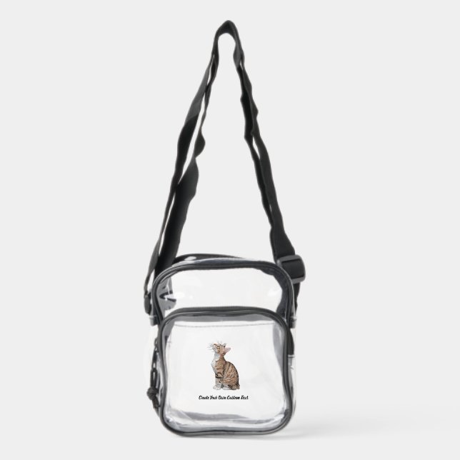 Singapura Cat Create Your Own Custom Text  Clear Crossbody Bag (Front)