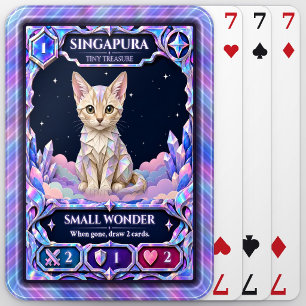 Singapura Cat, Rainbow Foil Art Poker Cards