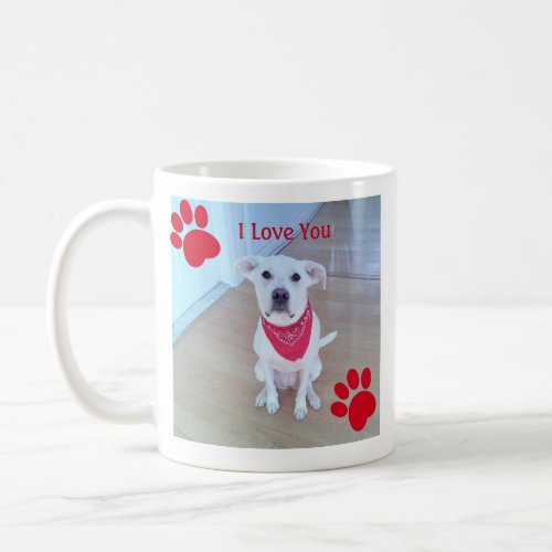 Singe 1 Photo Cute Dog Paws Christmas Red Name Coffee Mug