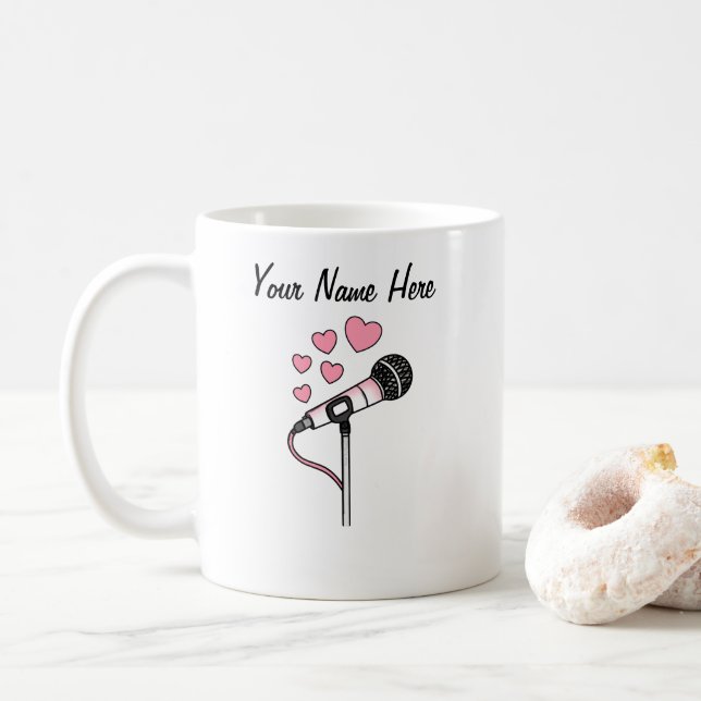 Singer Custom Wedding Mug Music Teacher Musician (With Donut)