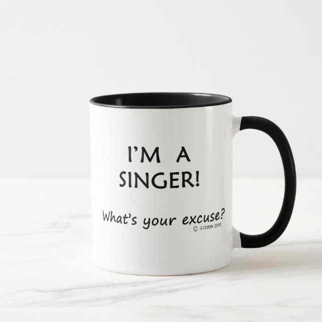 Singer Excuse Mug (Right)