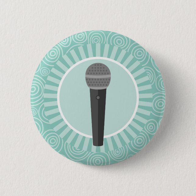 Singer Fun Turquoise Swirl Singer Button (Front)