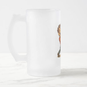 Singer getting into it frosted glass beer mug