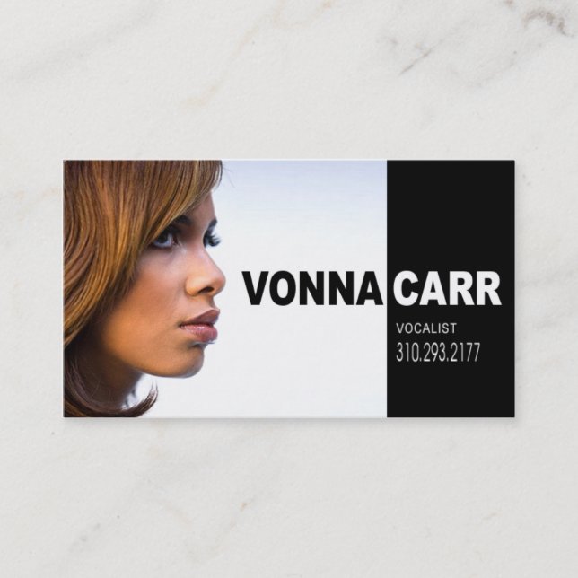 Singer Headshot for Vocalist Musician Business Card (Front)