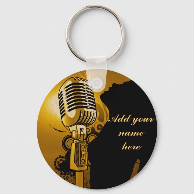 Singer I Am,Gold_ Keychain (Front)