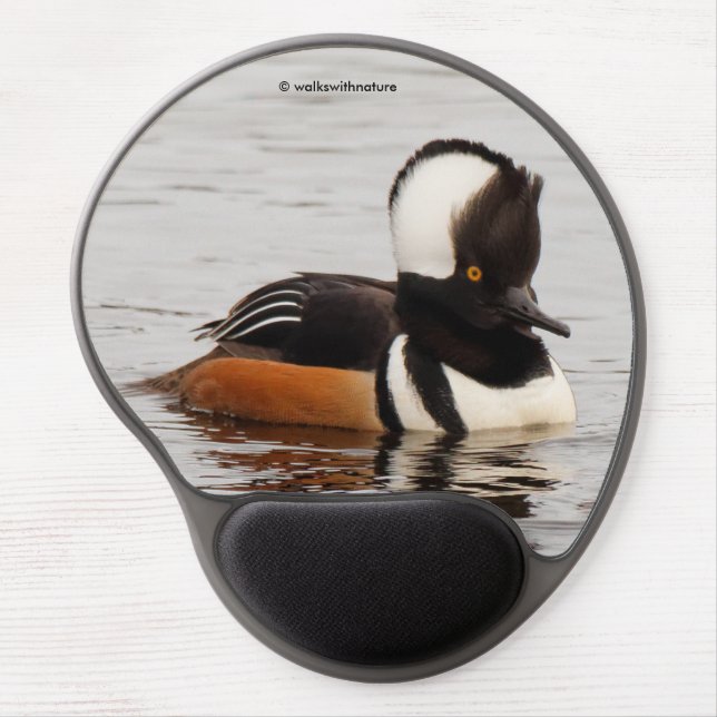 Singer in the Making: Hooded Merganser Gel Mouse Pad (Front)