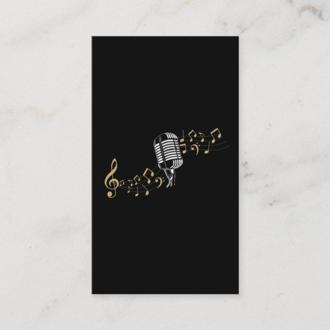 Singer Microphone Musical Notes Karaoke lover Business Card (Front)