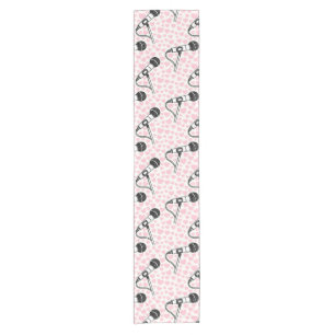 Singer Microphone Pink Hearts, Musician Wedding Short Table Runner
