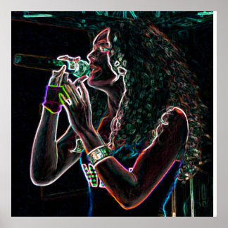 singer microphone song music pretty girl poster