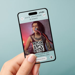 Singer Mobile Phone Social Media Photo QR Code Clear Business Cards