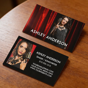Singer Musician 2 Photo Promo Business Card