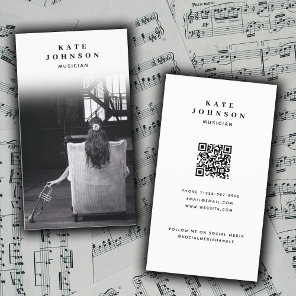 Singer Musician Artist Photo Social Media QR Code Business Card