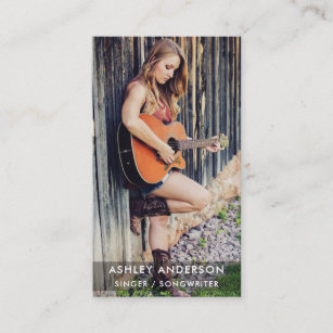 Singer Musician Modern Black Business Card Singer Musician Modern Black Business Card