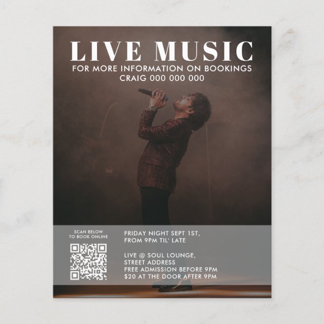 Singer Musician Music Photo Promotional Concert Flyer (Front)
