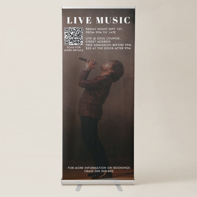 Singer Musician Music Photo Promotional Concert Retractable Banner (Front)