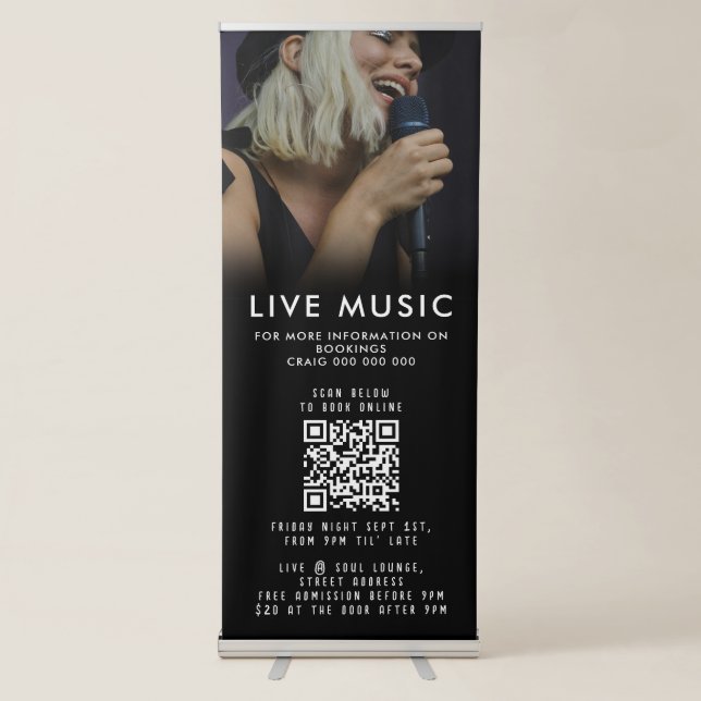 Singer Musician Music Photo Promotional Event Retractable Banner (Front)