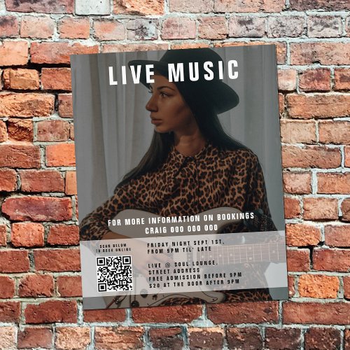 Singer Musician Music Photo QR Code Promotional  Flyer