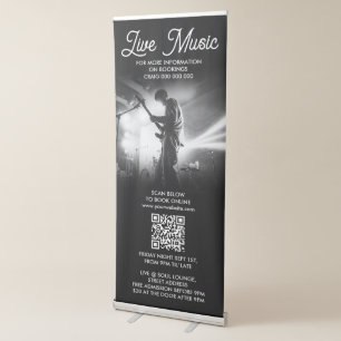 Singer Musician Photo Black & White Professional  Retractable Banner