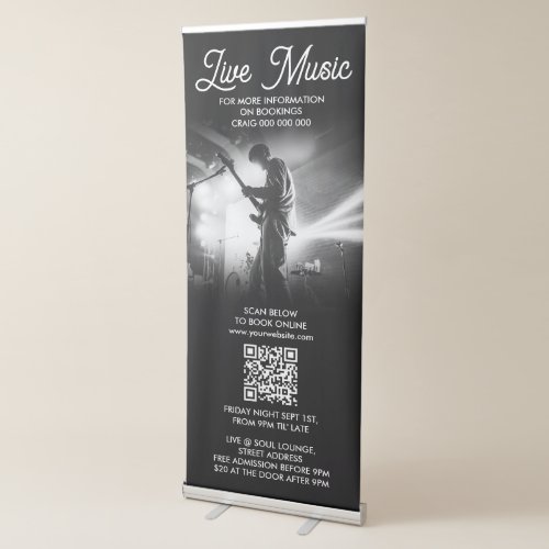 Singer Musician Photo Black & White Professional Retractable Banner