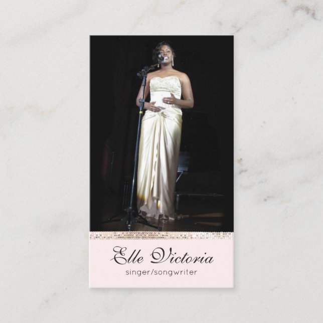 Singer Musician Photo Business Card (Front)