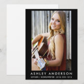 Singer Musician Photo Card Black (Front/Back)
