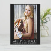 Singer Musician Photo Card Black (Standing Front)