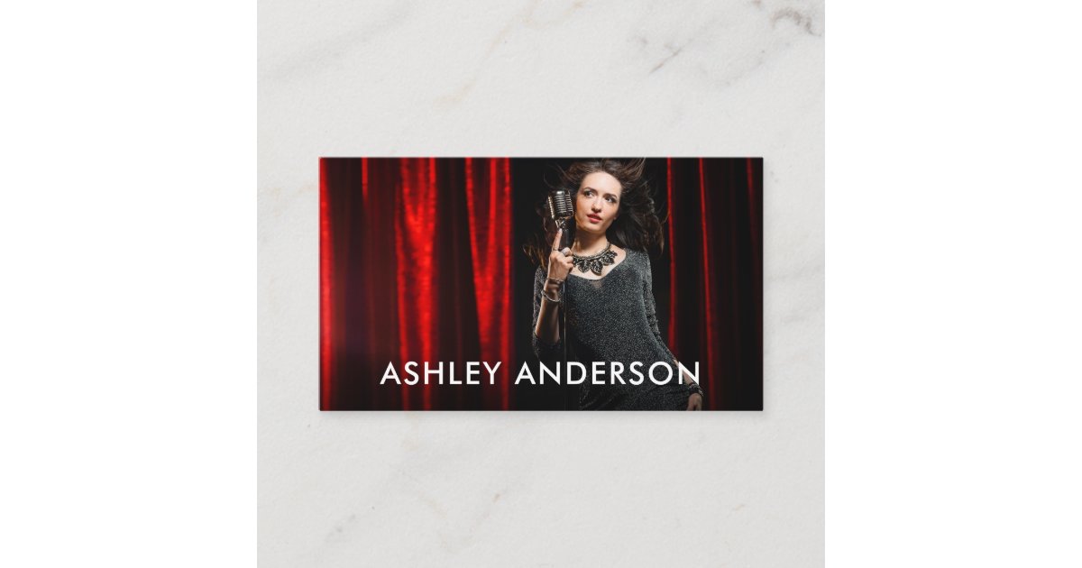 Singer Musician Photo Promo Business Card | Zazzle