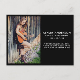Singer Musician Photo Promo Card - Postcard Size