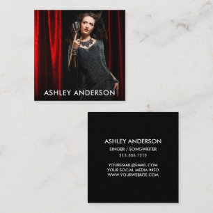 Singer Musician Photo Promo Square Business Card