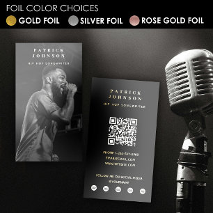 Singer Musician Songwriter Photo Hip Hop Gold Foil Business Cards
