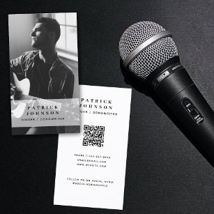 Singer Musician Songwriter Photo QR Code Business Card