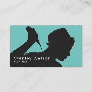 Singer Silhouette  Professional Vocalist Business Card by TheBusinessCardStore at Zazzle