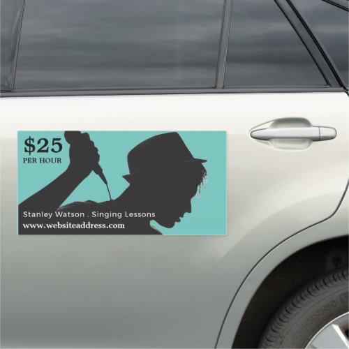 Singer Silhouette Professional Vocalist Car Magnet