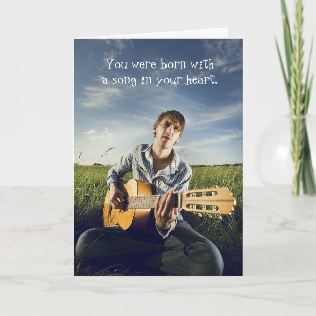 Singer Songwriter Acoustic Guitarist Birthday Card (Front)
