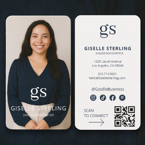 Singer Songwriter Photo QR Code Professional Business Card