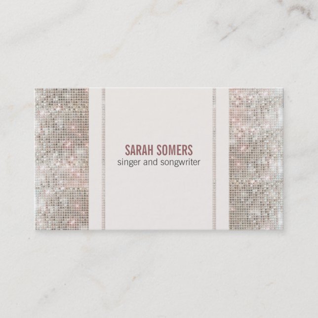 Singer Songwriter Sequins Look Business Card (Front)