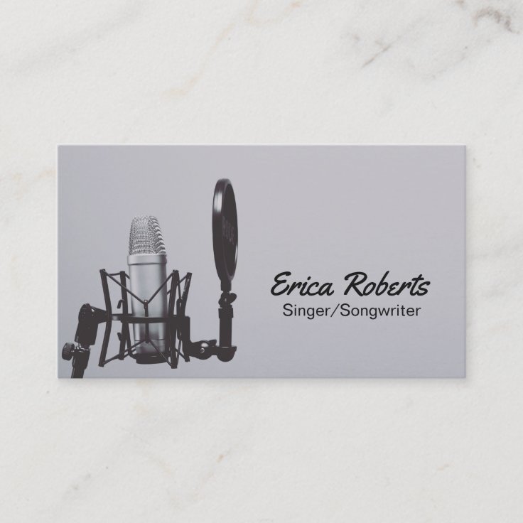 Singer Songwriter Vocalist Professional Music Business Card | Zazzle