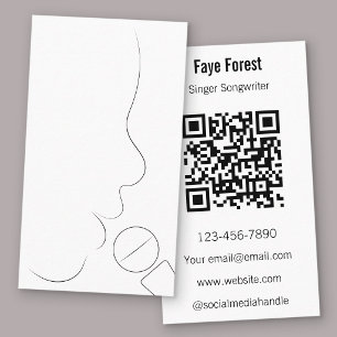 Singer Songwriter & Voice Teacher QR Code  Business Card