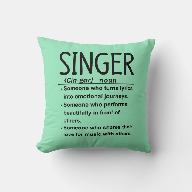 Singer Throw Pillow (Front)