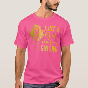 Singer Vintage Microphone Flowers Singing Girl Cho T-Shirt