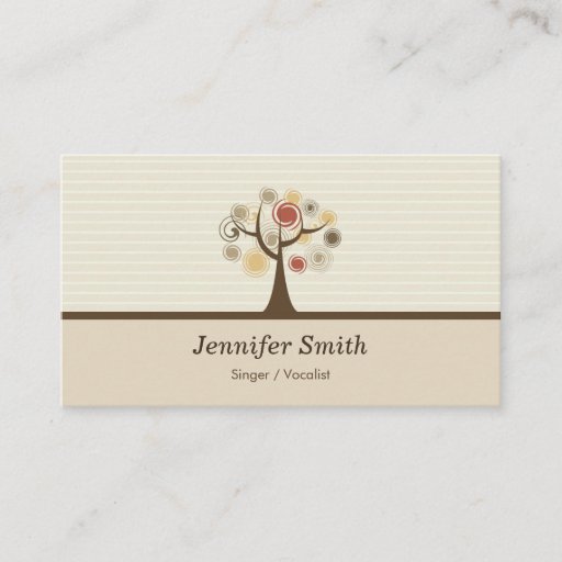 Customizable Singer / Vocalist - Elegant Natural Theme Business Card Template