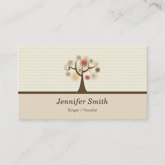 Singer / Vocalist - Elegant Natural Theme Business Card (Front)