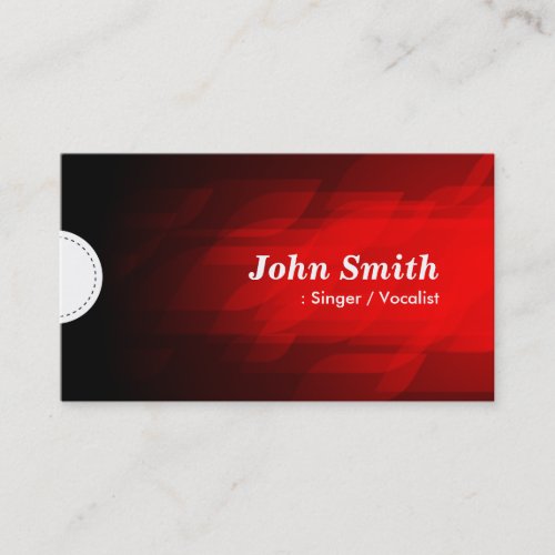 Singer  Vocalist _ Modern Dark Red Business Card