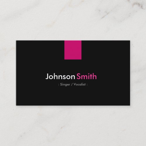 Singer  Vocalist Modern Rose Pink Business Card