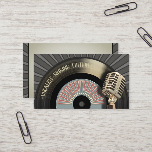 Singer Vocalist Singing Teacher Business Card (Front/Back In Situ)