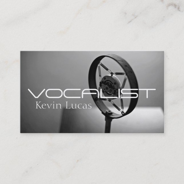 Singer, Vocalist, Solo, Performance Entertainment Business Card (Front)